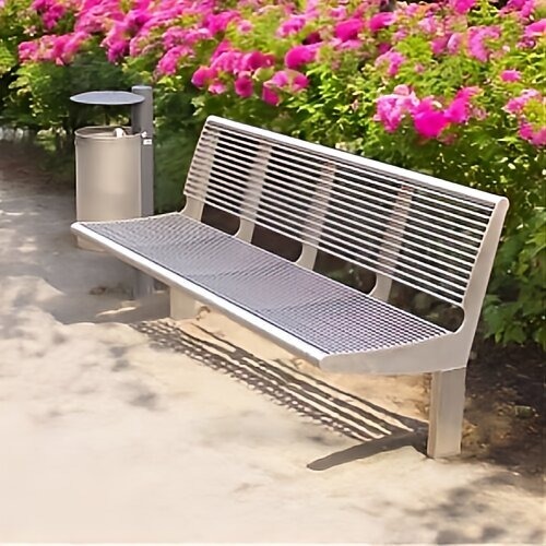 Sitzbank aus Edelstahl